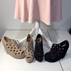 Shiekh wedges geometric cutouts & peep toe